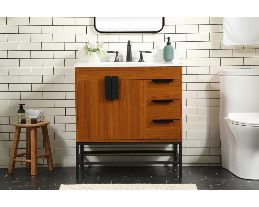 Elegant Bathroom Vanity - Teak (VF48832MTK-BS)