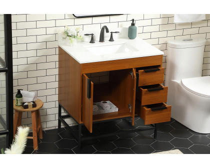 Elegant Bathroom Vanity - Teak (VF48832MTK-BS)