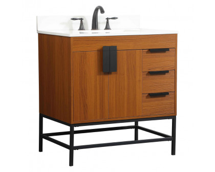 Elegant Bathroom Vanity - Teak (VF48832MTK-BS)