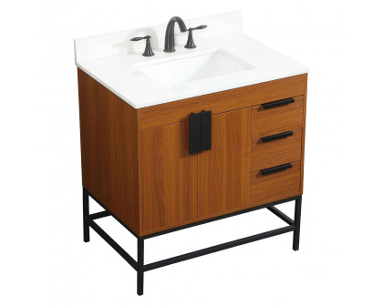 Elegant Bathroom Vanity - Teak (VF48832MTK-BS)