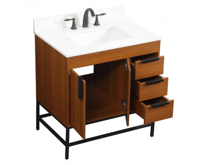 Elegant Bathroom Vanity - Teak (VF48832MTK-BS)