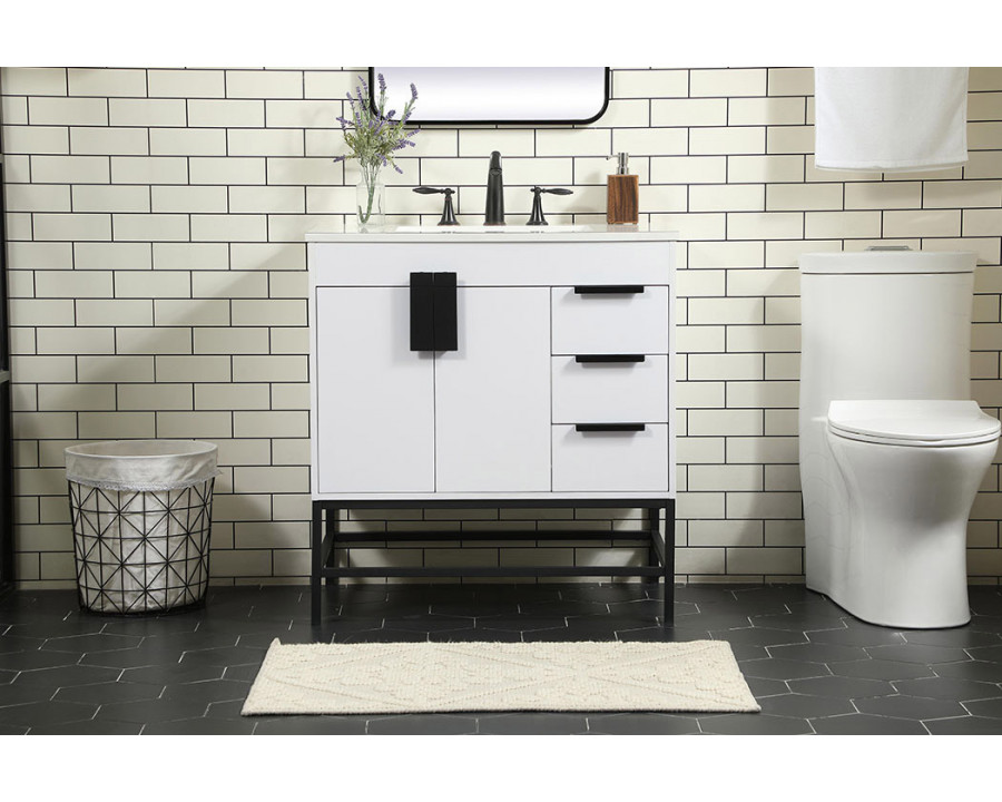 Elegant Bathroom Vanity - White (VF48832MWH)