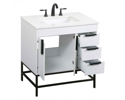 Elegant Bathroom Vanity - White (VF48832MWH)