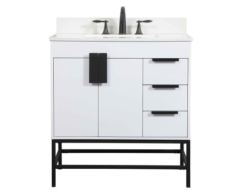 Elegant Bathroom Vanity - White (VF48832MWH-BS)