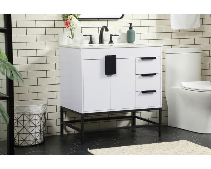 Elegant Bathroom Vanity - White (VF48832MWH-BS)