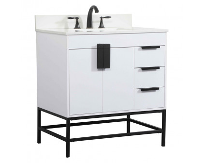 Elegant Bathroom Vanity - White (VF48832MWH-BS)