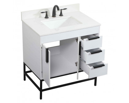 Elegant Bathroom Vanity - White (VF48832MWH-BS)