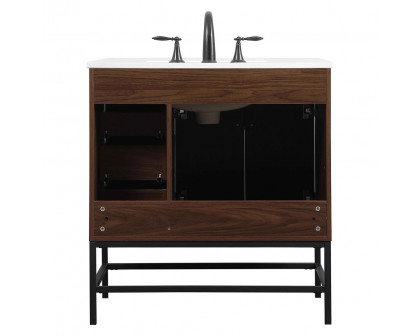 Elegant Bathroom Vanity - Walnut (VF48832MWT)