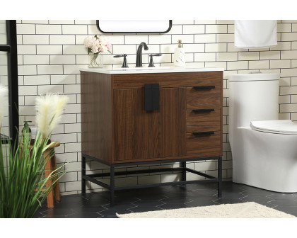 Elegant Bathroom Vanity - Walnut (VF48832MWT)