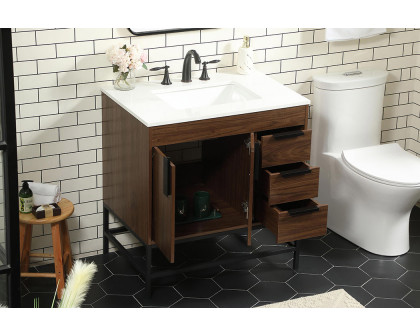 Elegant Bathroom Vanity - Walnut (VF48832MWT)