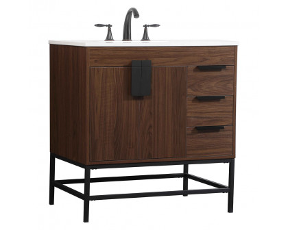 Elegant Bathroom Vanity - Walnut (VF48832MWT)