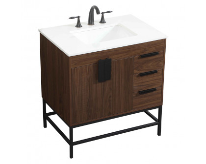 Elegant Bathroom Vanity - Walnut (VF48832MWT)