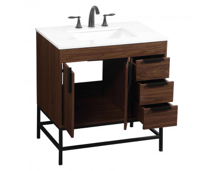 Elegant Bathroom Vanity - Walnut (VF48832MWT)