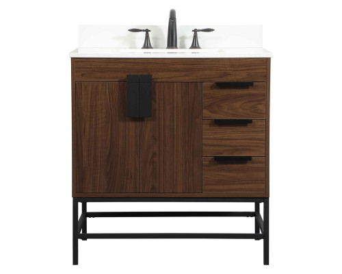 Elegant Bathroom Vanity - Walnut (VF48832MWT-BS)