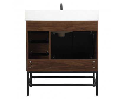 Elegant Bathroom Vanity - Walnut (VF48832MWT-BS)