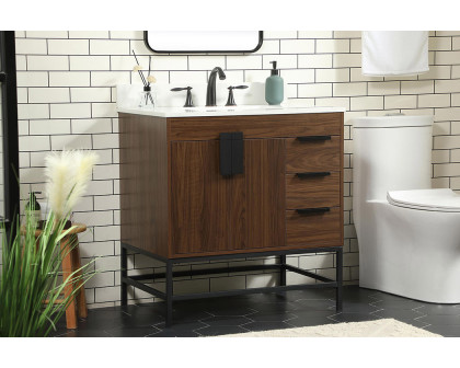 Elegant Bathroom Vanity - Walnut (VF48832MWT-BS)