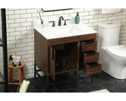 Elegant Bathroom Vanity - Walnut (VF48832MWT-BS)