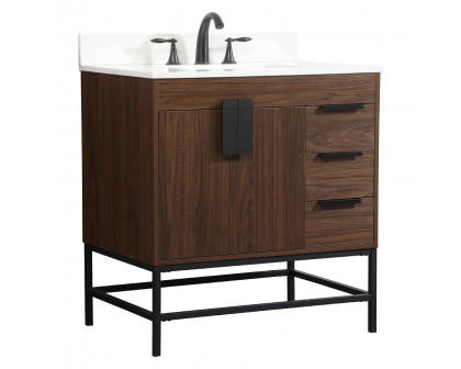 Elegant Bathroom Vanity - Walnut (VF48832MWT-BS)