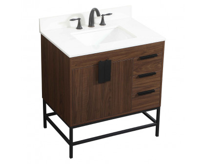 Elegant Bathroom Vanity - Walnut (VF48832MWT-BS)