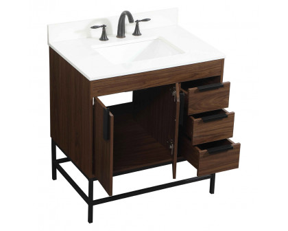 Elegant Bathroom Vanity - Walnut (VF48832MWT-BS)