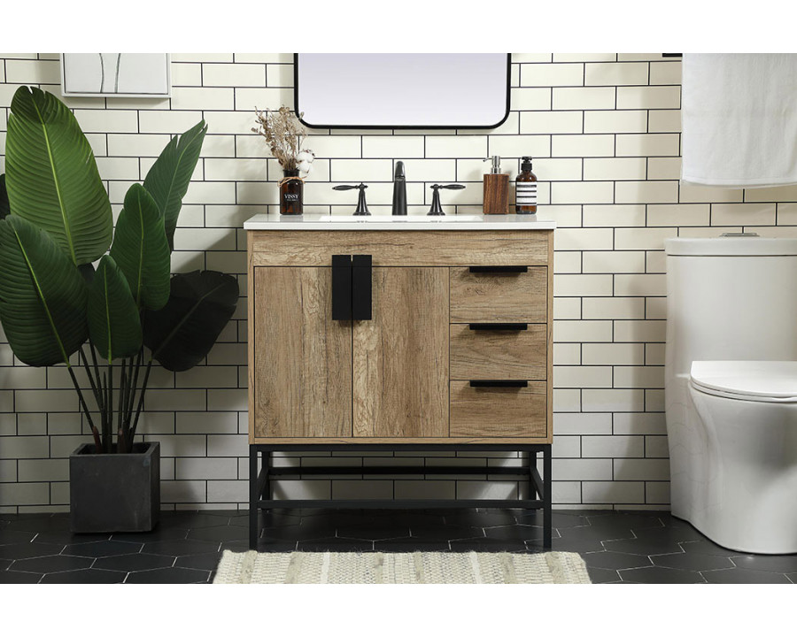 Elegant Bathroom Vanity - Natural Oak (VF48832NT)