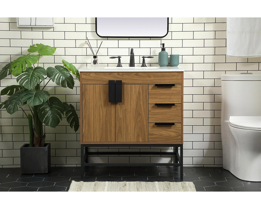 Elegant Bathroom Vanity - Walnut Brown (VF48832WB)