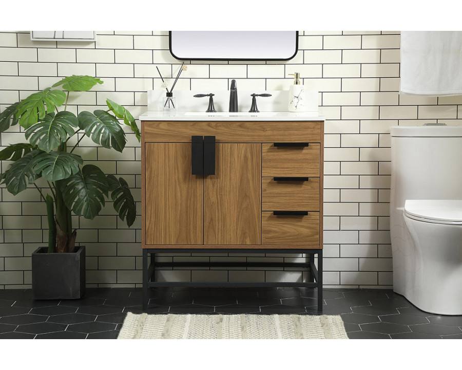 Elegant Bathroom Vanity - Walnut Brown (VF48832WB-BS)