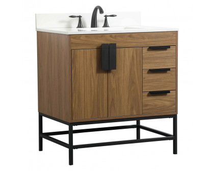 Elegant Bathroom Vanity - Walnut Brown (VF48832WB-BS)