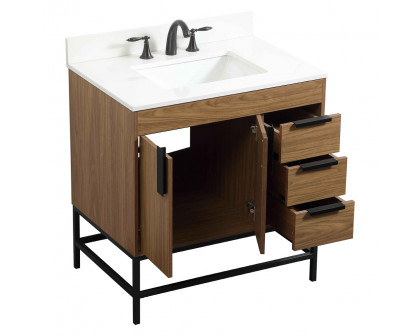 Elegant Bathroom Vanity - Walnut Brown (VF48832WB-BS)