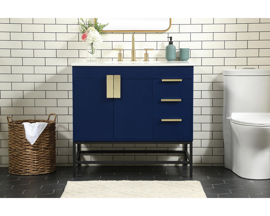 Elegant Bathroom Vanity - Blue (VF48836MBL)