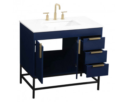 Elegant Bathroom Vanity - Blue (VF48836MBL)