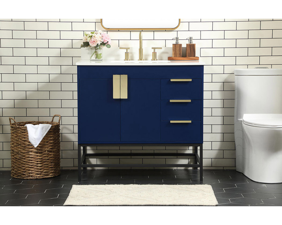 Elegant Bathroom Vanity - Blue (VF48836MBL-BS)