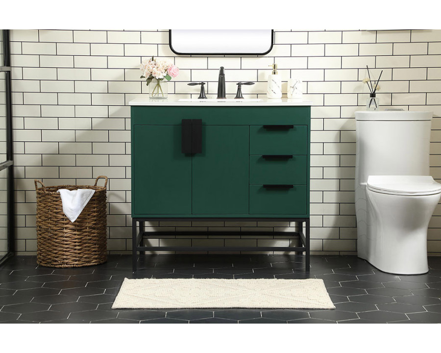 Elegant Bathroom Vanity - Green (VF48836MGN)