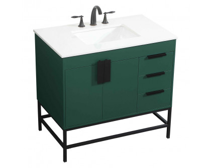 Elegant Bathroom Vanity - Green (VF48836MGN)