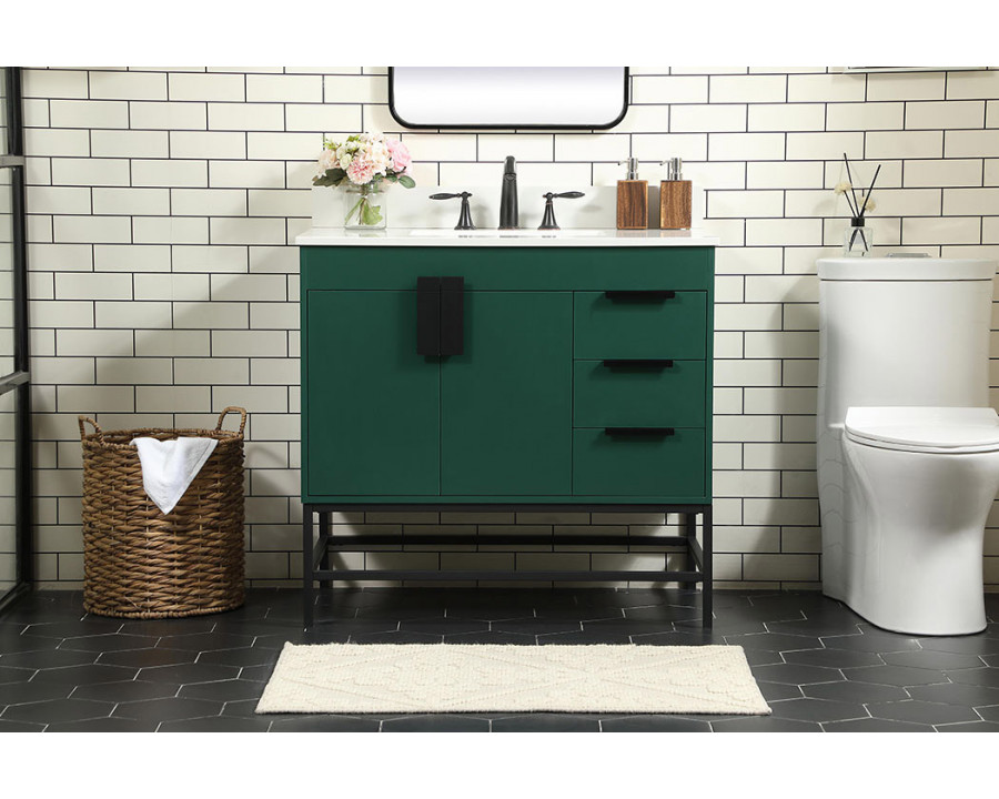 Elegant Bathroom Vanity - Green (VF48836MGN-BS)