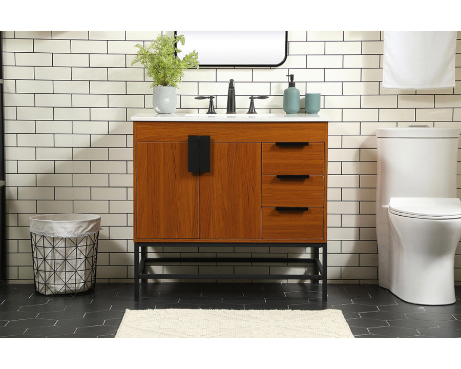 Elegant Bathroom Vanity - Teak (VF48836MTK)