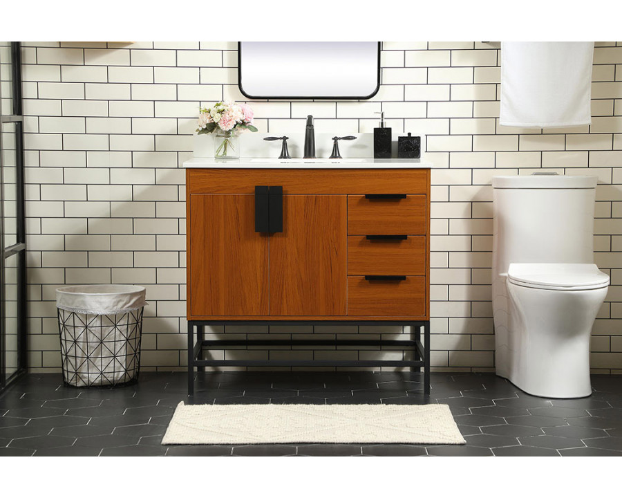 Elegant Bathroom Vanity - Teak (VF48836MTK-BS)