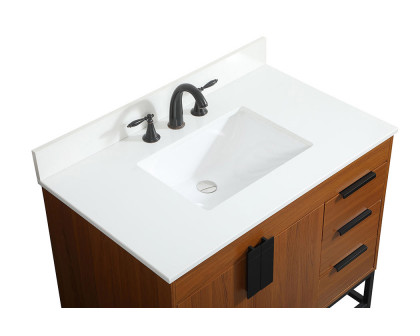 Elegant Bathroom Vanity - Teak (VF48836MTK-BS)