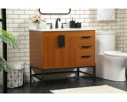 Elegant Bathroom Vanity - Teak (VF48836MTK-BS)