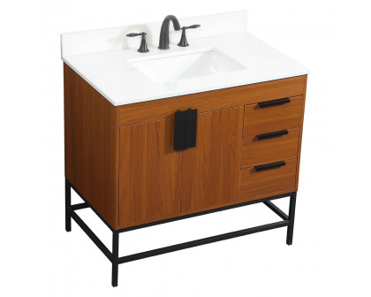 Elegant Bathroom Vanity - Teak (VF48836MTK-BS)