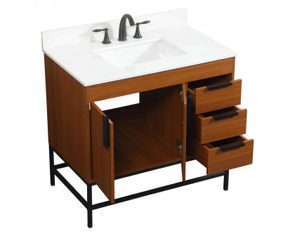 Elegant Bathroom Vanity - Teak (VF48836MTK-BS)