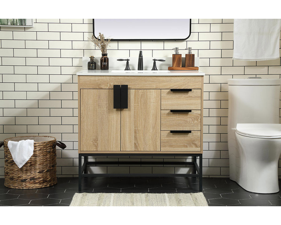 Elegant Bathroom Vanity - Mango Wood (VF48836MW-BS)