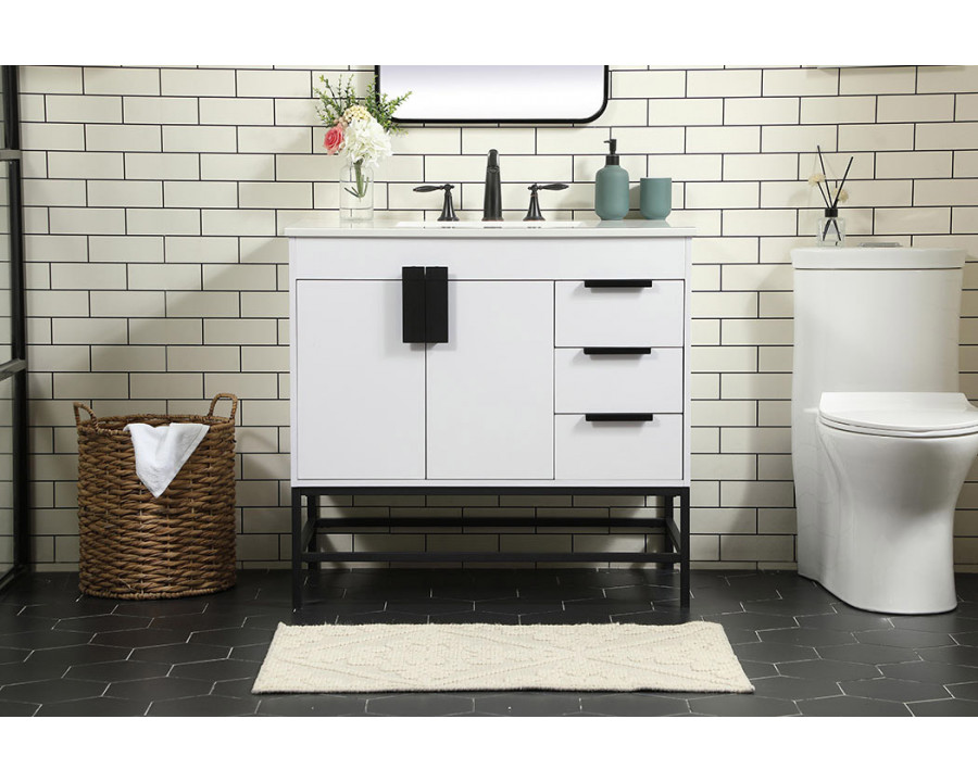 Elegant Bathroom Vanity - White (VF48836MWH)