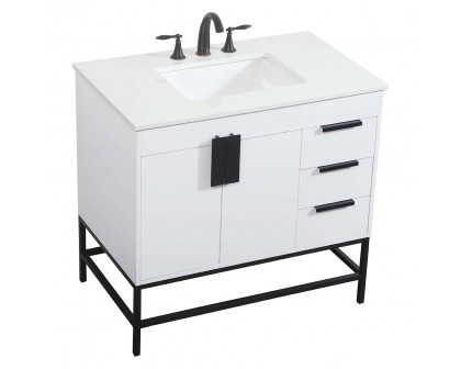 Elegant Bathroom Vanity - White (VF48836MWH)