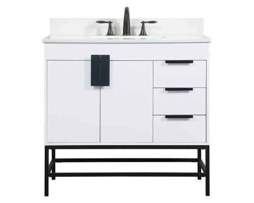 Elegant Bathroom Vanity - White (VF48836MWH-BS)