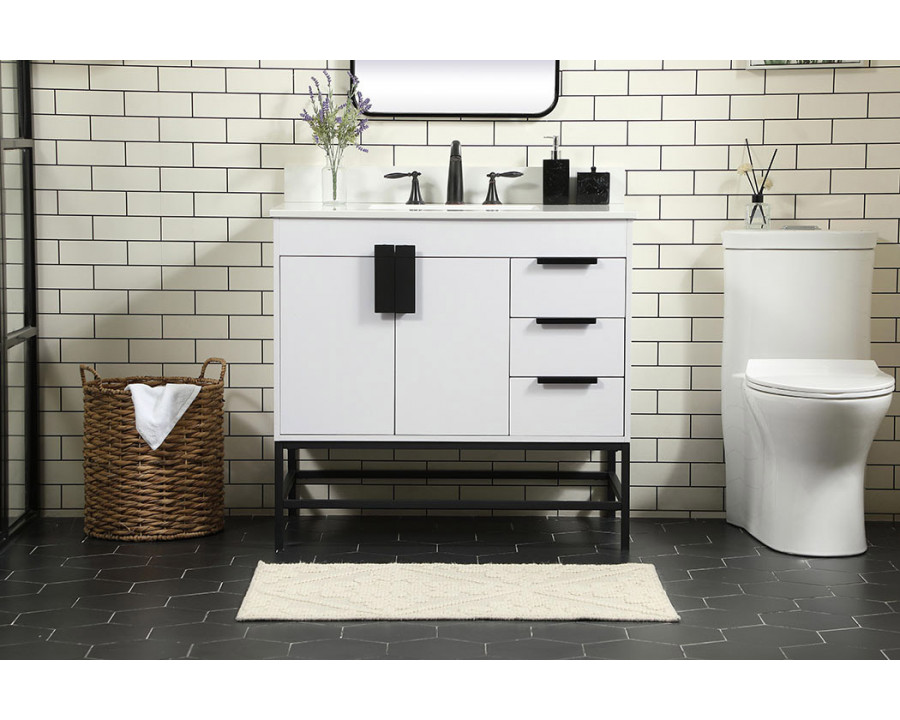 Elegant Bathroom Vanity - White (VF48836MWH-BS)