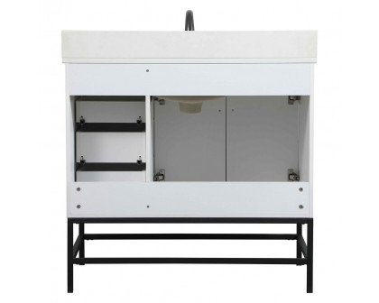 Elegant Bathroom Vanity - White (VF48836MWH-BS)