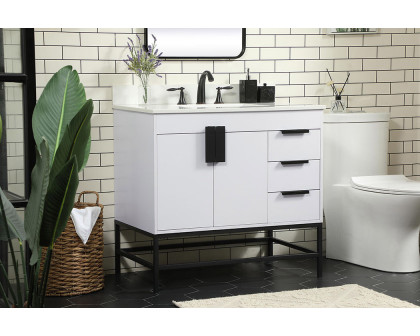 Elegant Bathroom Vanity - White (VF48836MWH-BS)