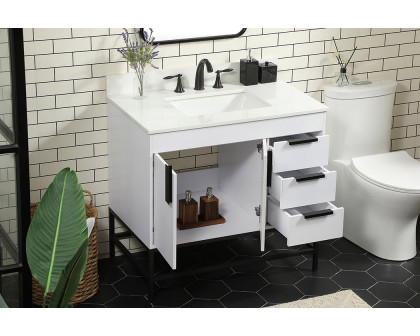 Elegant Bathroom Vanity - White (VF48836MWH-BS)