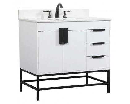 Elegant Bathroom Vanity - White (VF48836MWH-BS)